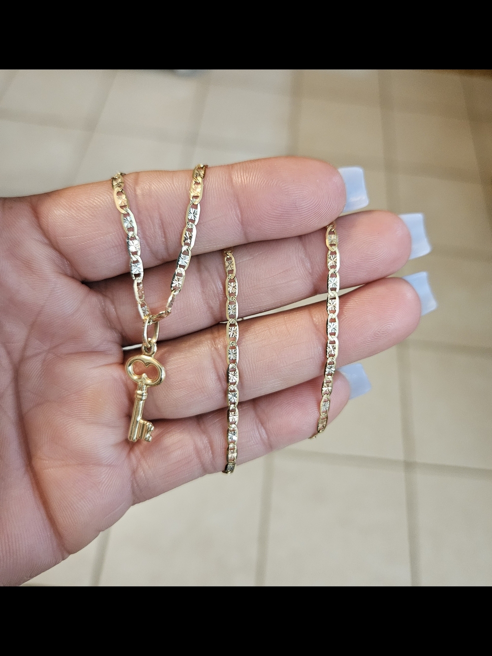 14k Gold Key Pendant Necklace - Women's Gold Tone Chain